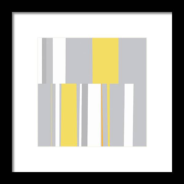 Abstract Framed Print featuring the digital art Mosaic Single 2 - Minimalist Abstract by Menega Sabidussi