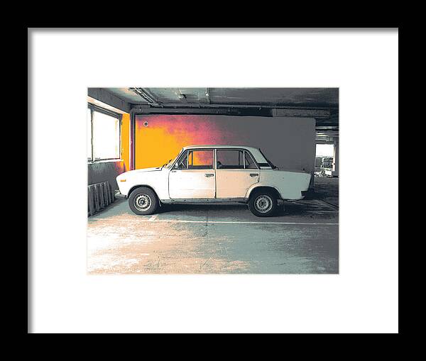 Lada Framed Print featuring the mixed media Moscow Lada by Shay Culligan