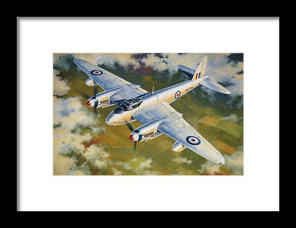 Aviation Art Framed Print featuring the painting 'Mosquito Survey Flight' by Colin Parker