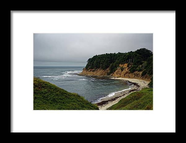 Landscape. Ocean Framed Print featuring the photograph Moss Beach by Peter Ponzio