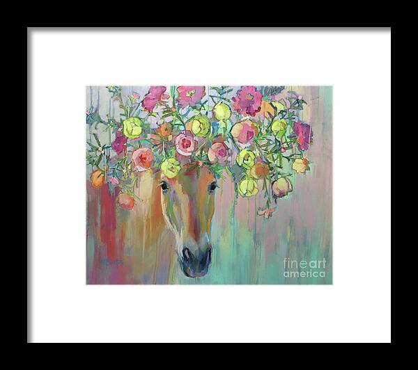 Horse Framed Print featuring the painting Moss Rose by Kimberly Santini