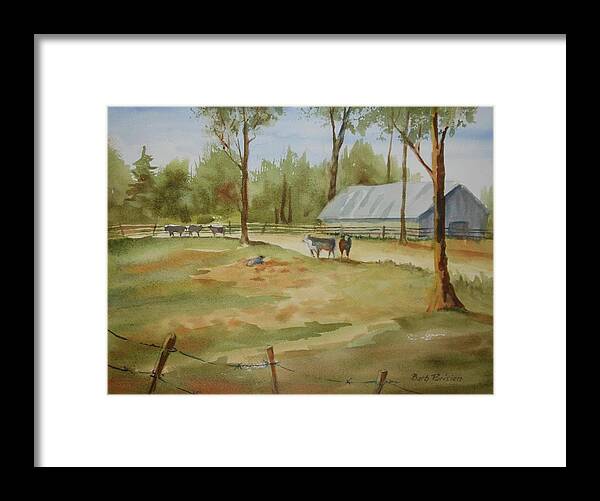 Landscape Framed Print featuring the painting Mother and Child by Barbara Parisien