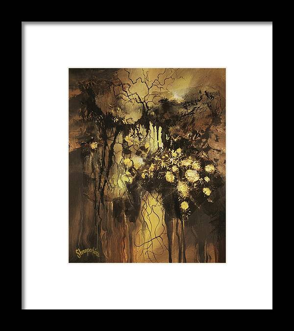 Abstract Framed Print featuring the painting Mother Lode by Tom Shropshire