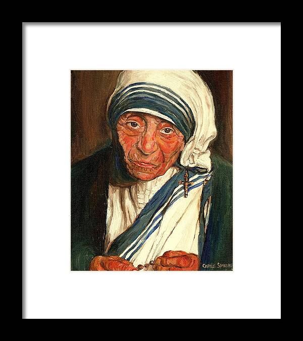 Mother Teresa Framed Print featuring the painting Mother Teresa by Carole Spandau