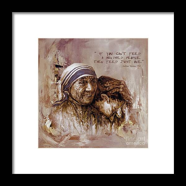 Mother Teresa Framed Print featuring the painting Mother Teresa of Calcutta by Gull G