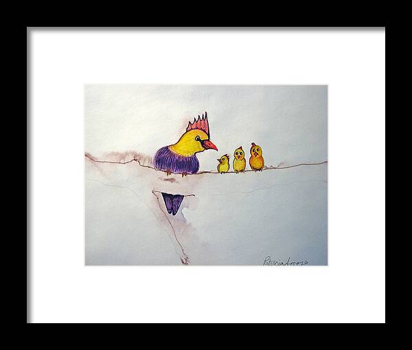 Birds Framed Print featuring the painting Mothers Concern by Patricia Arroyo