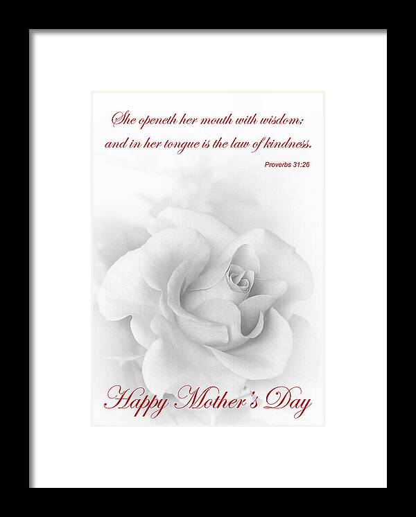 Black And White Framed Print featuring the photograph Mothers Day II by David and Carol Kelly