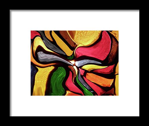 Motion Framed Print featuring the mixed media Motion and Light Abstract by David Dehner