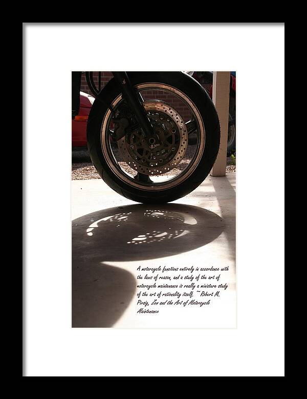 Zen Framed Print featuring the photograph Motorcycle Maintenance by David S Reynolds