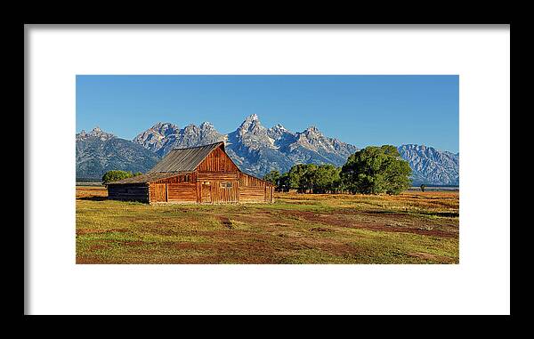 Moulton Framed Print featuring the photograph Moulton Barn and the Tetons by David Soldano