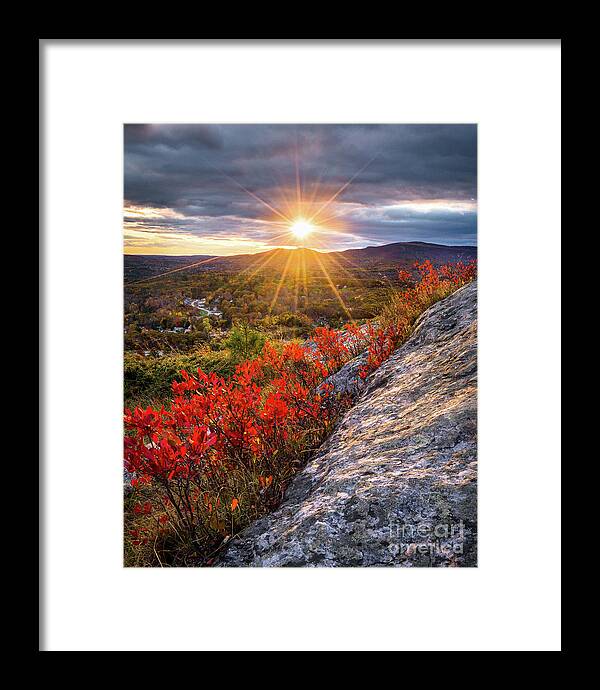 Autumn Framed Print featuring the photograph Mount Battie Sunset by Benjamin Williamson