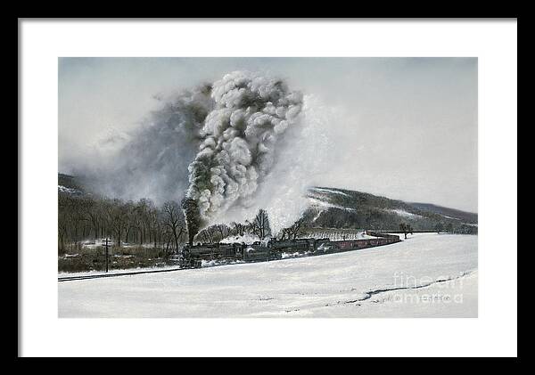Trains Framed Print featuring the painting Mount Carmel Eruption by David Mittner