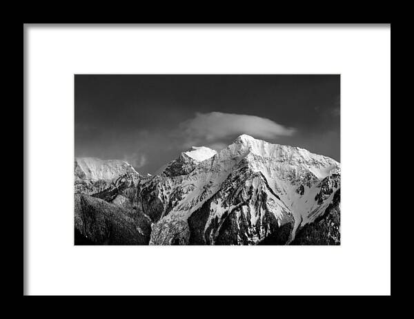 Avalanche Chutes Framed Print featuring the photograph Mount Cheam Black and White by Michael Russell