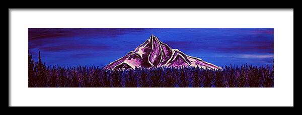  Framed Print featuring the painting Mount Hood At Dusk #48 by James Dunbar