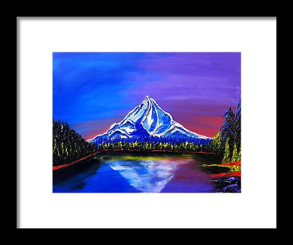  Framed Print featuring the painting Mount Hood At Dusk #77 by James Dunbar