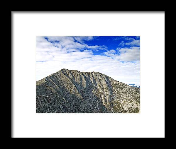 Katahdin Framed Print featuring the photograph Mount Katahdin in Baxter State Park Maine by Brendan Reals