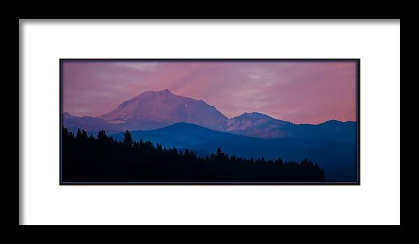 Mount Lassen Framed Print featuring the photograph Purple Mountains Majesty by Sherri Meyer