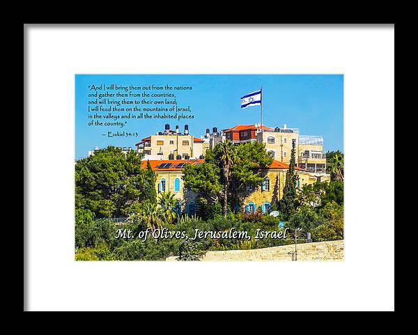 Mount Olives Framed Print featuring the photograph Mount of Olives Vista by Brian Tada