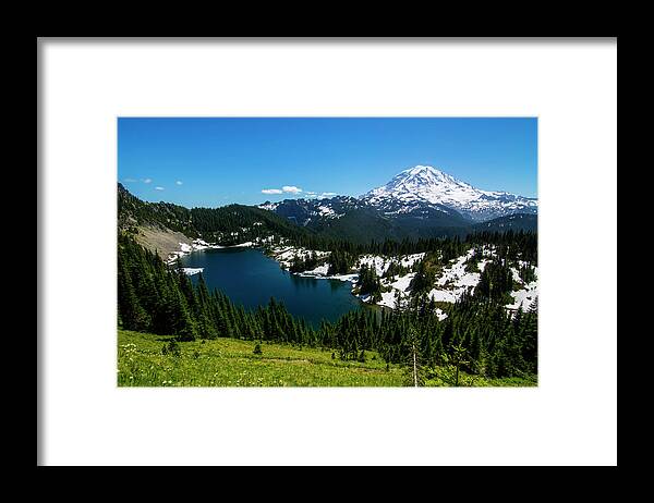 Hike Framed Print featuring the photograph Mount Rainier and Eunice Lake by Pelo Blanco Photo