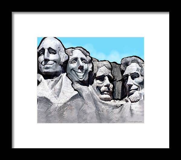 Mount Rushmore Framed Print featuring the digital art Mount Rushmore by Kevin Middleton