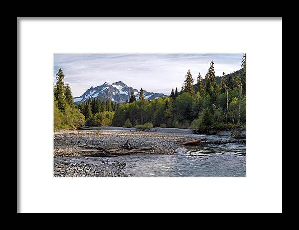 Shuksan Framed Print featuring the photograph Mount Shuksan and the Nooksack River by Michael Russell