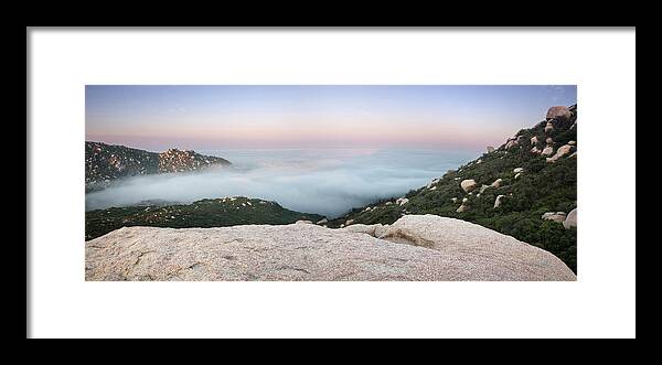 San Diego Framed Print featuring the photograph Mount Woodson Dawn Fog by William Dunigan