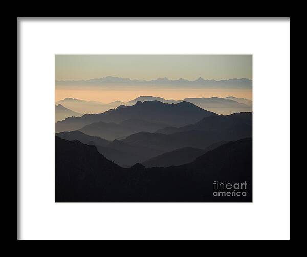 Aerial Framed Print featuring the photograph Mountain chains by Riccardo Mottola
