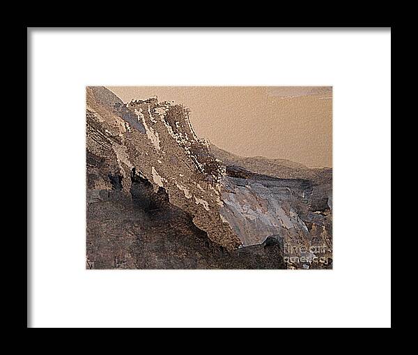 Abstract Landscape Painting Framed Print featuring the painting Mountain Cliff by Nancy Kane Chapman