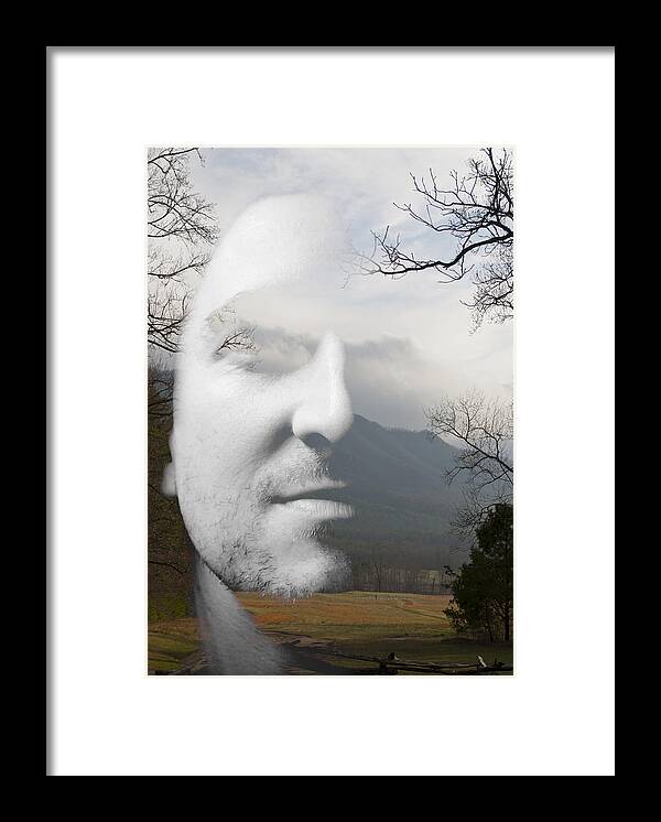 Mountain Framed Print featuring the painting Mountain Man by CMG Design Studios
