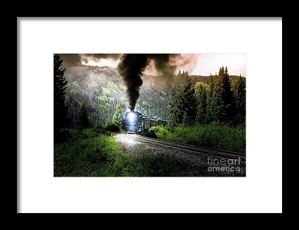 Transportation Framed Print featuring the photograph Mountain Railway - Morning Whistle by Robert Frederick