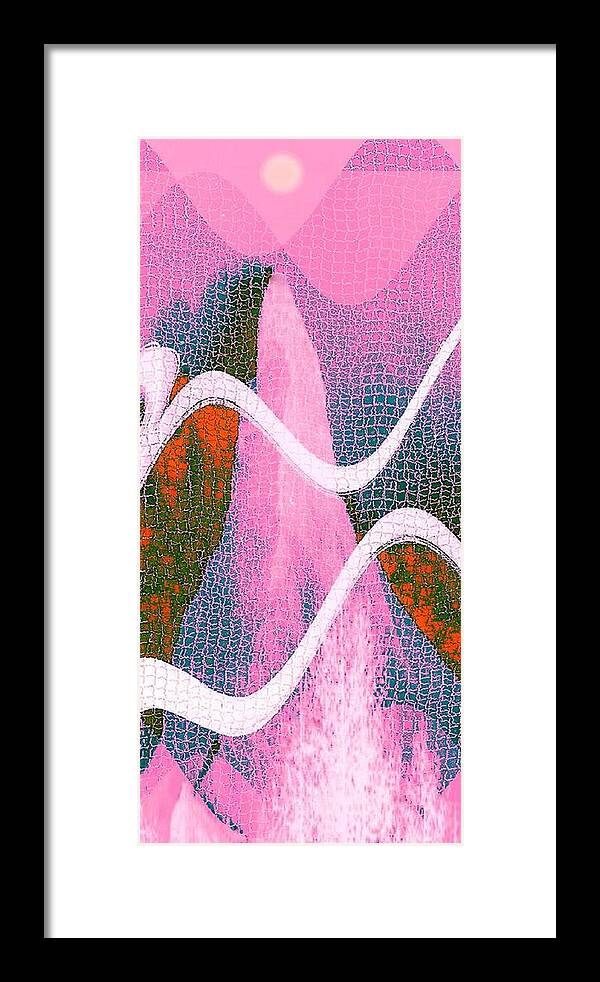 Abstract Framed Print featuring the digital art Mountain side II by Joseph Ferguson