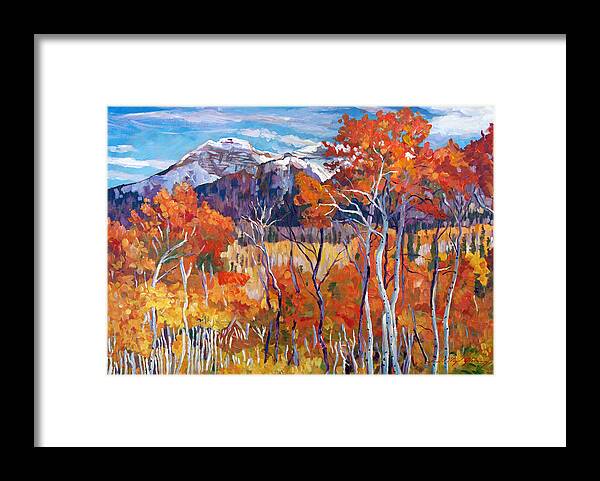 Landscape Framed Print featuring the painting Mountain Silence by David Lloyd Glover