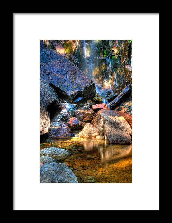Water Framed Print featuring the photograph Mountain Stream by Greg DeBeck