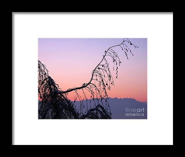 Horizontal Framed Print featuring the photograph Mountains at Dusk by Stefania Levi