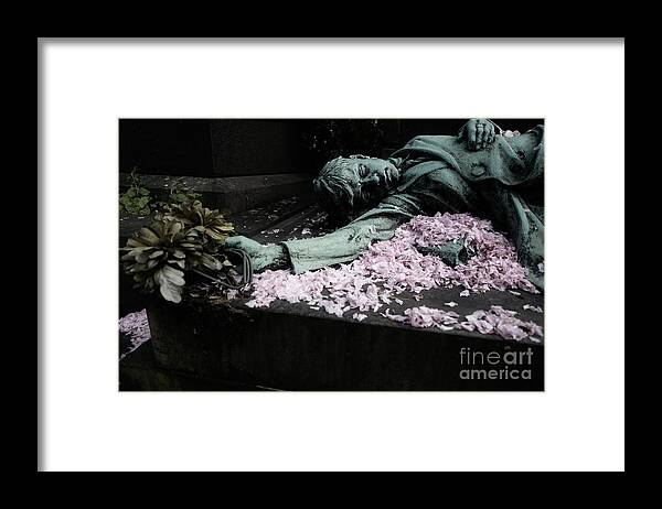 Copper Statue Framed Print featuring the photograph Mourner Statue by Brothers Beerens