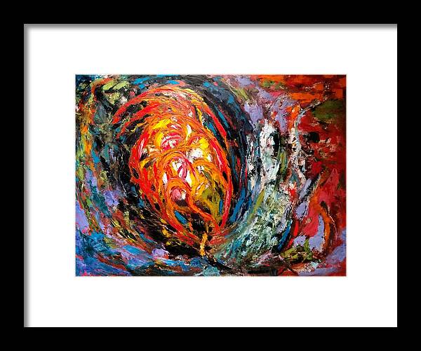 Abstract Framed Print featuring the painting Moving Energy by Nicolas Bouteneff