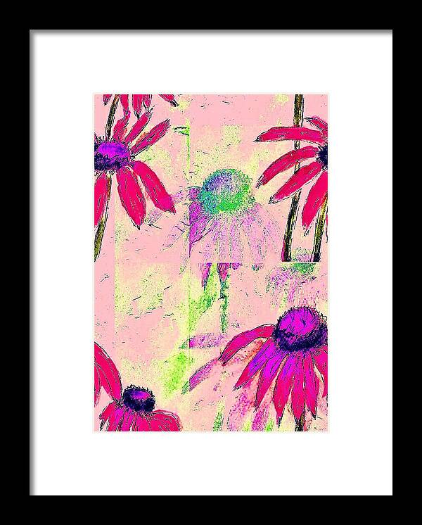 Floral Framed Print featuring the painting MPrints - Daisies 1 by M Stuart