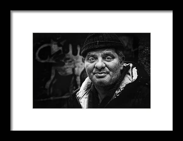 Napoli Framed Print featuring the photograph Mr. Enzo - A Face Of Naples. by Antonio Grambone