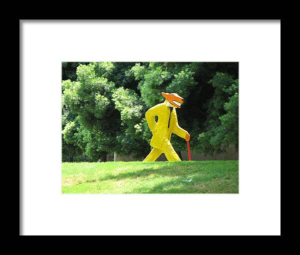 Wolf Framed Print featuring the photograph Mr. Wolf Goes For A Walk In His Spiffy New Suit by Ben Freeman