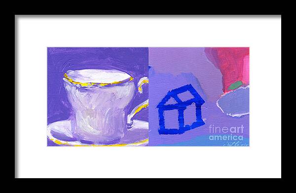 Mrs. Pattersons Tea Cups Framed Print featuring the painting Mrs Patterson s Tea Cup 4824 by Viv Ivi
