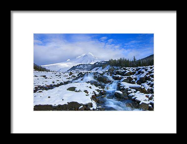 Mt. Hood Framed Print featuring the photograph Mt. Hood Morning by Michael Dawson