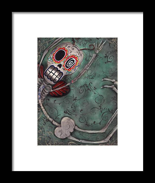 Day Of The Dead Framed Print featuring the painting Muerte Fairy by Abril Andrade