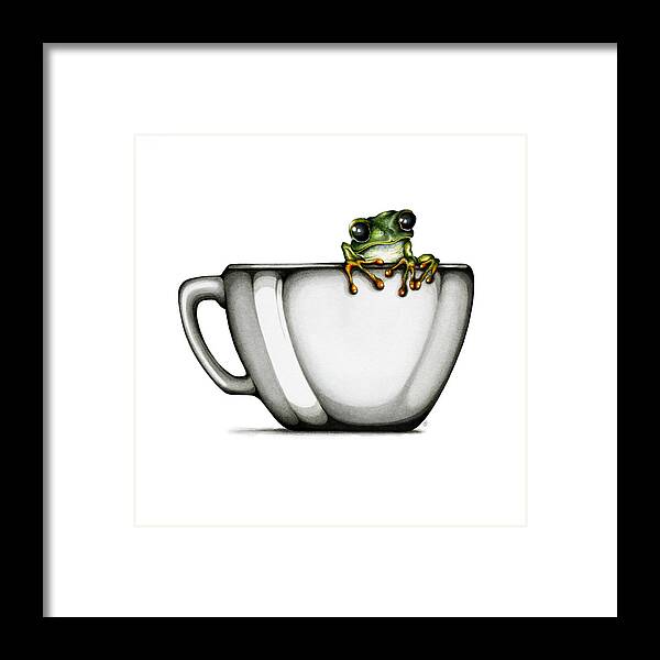 Frog Framed Print featuring the painting Muggy by Christina Meeusen