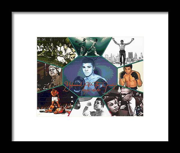 Digital Art Framed Print featuring the digital art Muhammad Ali The Greatest by Karen Buford