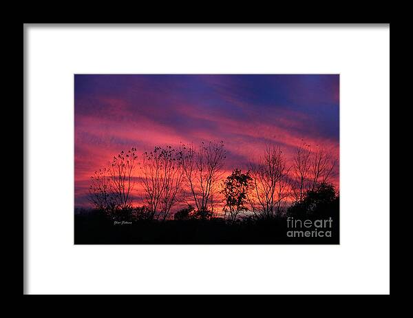Silhouette Framed Print featuring the photograph Multiple colors Sunset by Yumi Johnson