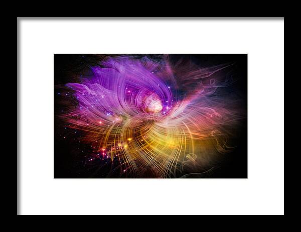Abstract Framed Print featuring the digital art Music From Heaven by Carolyn Marshall