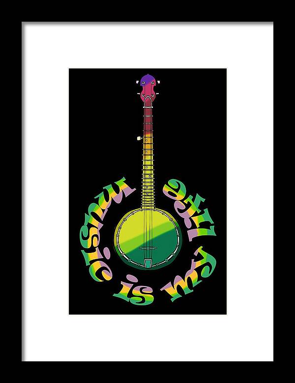 Music Framed Print featuring the digital art Music is my Life by Piotr Dulski