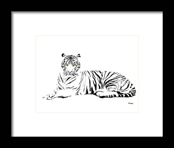 Terence The Tiger Framed Print featuring the digital art Music Notes 25 by David Bridburg