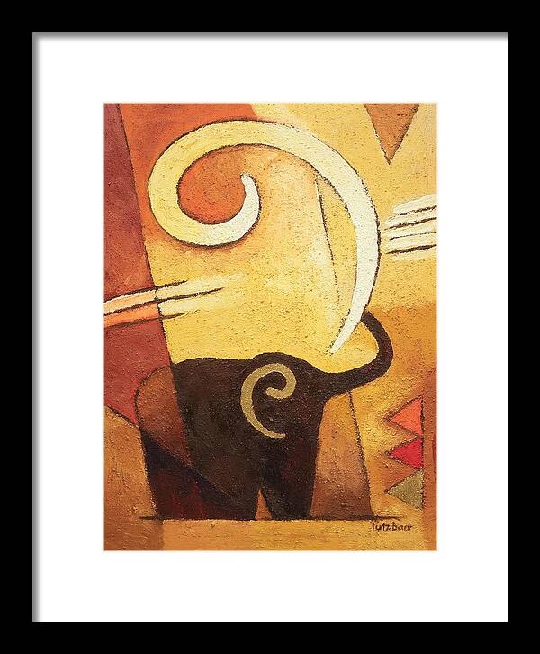 Musical Elephant Framed Print featuring the painting Musical Elephant by Lutz Baar