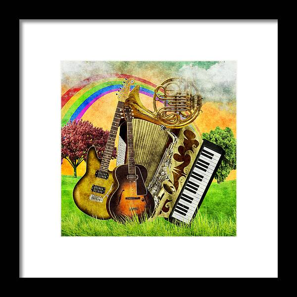 Fantasy Framed Print featuring the mixed media Musical Wonderland by Ally White